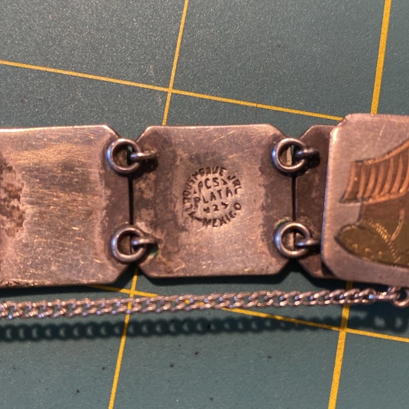 Mexican Panel Bracelet. 925 Silver - Picture 4 of 6
